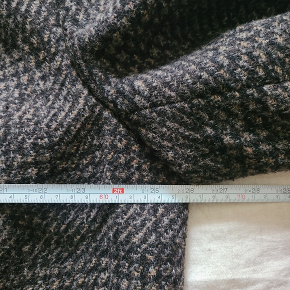 Dalia Collection Brown Houndstooth Wool Blend Double Breaster Blazer Coat - Picture 15 of 15